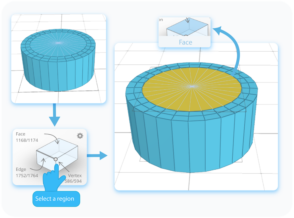 Select a region that we can use the Extrusion on